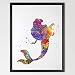 Dignovel Studios A4 Mermaid Ariel Disney Princess watercolour Art Print Wall Art Poster Girls Room Decor Art Wall Hanging Kids Art Birthday gift Wedding Gift N015-Unframed