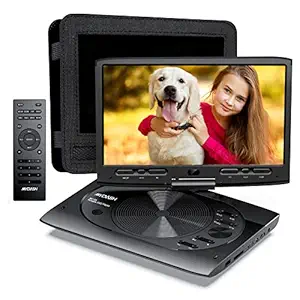 MYDASH Portable DVD Player 12.5 for Car and Kids, 2020 New cd Player Portable with 10.1-inch Swivel Display Screen, SD Card Slot and USB Port, car Headrest Mount Provided, Black