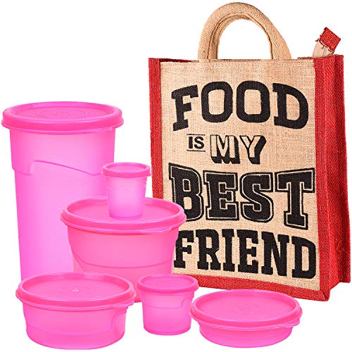 Ryan Rich Lunch Box with Jute Bag Containers Tiffin for Office Collage and School Ideal for Men Women and Childrens (Lunch Box Container Size - 100 ml, 175 ml, 225 ml, 350 ml, 375 ml, 550 ml) - A70