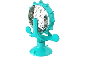 Generico ALEENFOON Giocattolo interattivo per gatti, mulino a vento, giocattolo per gatti a rotella per gatti, erogatore di alimenti lento, giocattolo interattivo per gatti con (Verde)