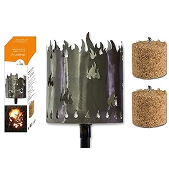 Fackel Gartenfackel Flammen 140 Cm Feuerschale Metall Stiel 2 X Brennmittel 64090 F77