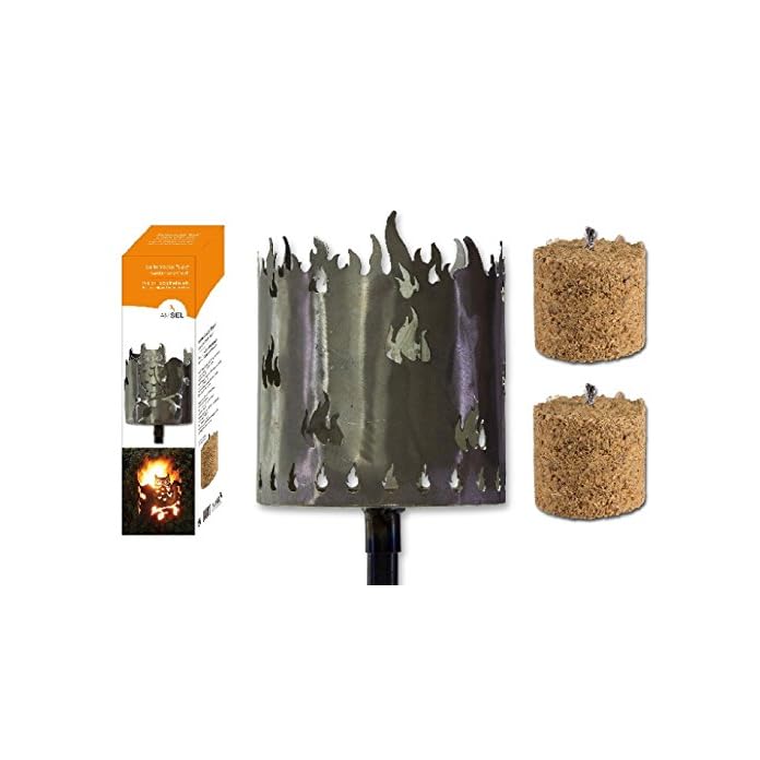 Fackel Gartenfackel Flammen 140 Cm Feuerschale Metall Stiel 2 X Brennmittel 64090 F77