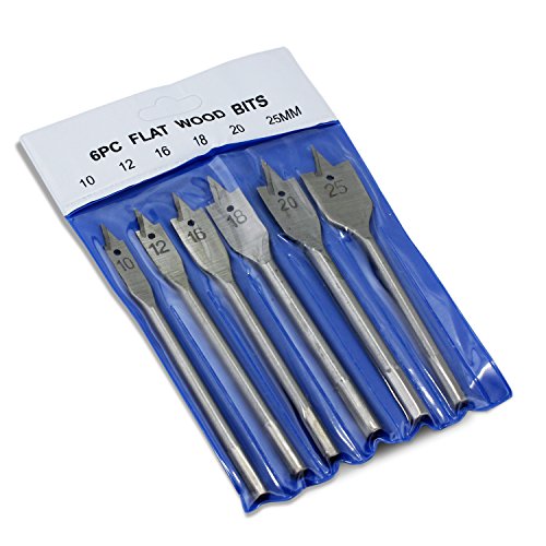 Aussel 6PCS Holzflachbohrer Set 10,12,16,18,20 und 25mm Holzbearbeitung Lochschneider Werkzeuge - 4