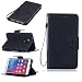 Produktbild Huawei Honor 5X / GR5 Hülle, SpiritSun Ledertasche Schutzhülle für Huawei Honor 5X / GR5 Folio PU Leder Tasche Case Cover Bookstyle mit Standfunktion und Kredit Kartenfächer (Feder und Vögel, Schwarz)