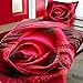 Produktbild 4Tlg Bettwäsche Mikrofaser 135x200 Rose Rot