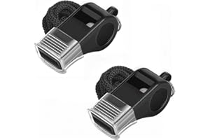 Lahviuu Gwizdek, 2 sztuki, plastikowy gwizdek sportowy, ze smyczą na klucze, czarny, do uprawiania sportu, piłki nożnej, sędziów, wychowania fizycznego