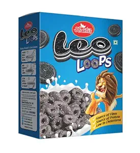 Shanti?s Crunchy Chocolate Loops Breakfast Cereal/Choco Flavor Fruits Rings with High Nutritional Multigrain Vitamins/Ready to Eat Children Cereals Healthy Diet Foods (Leo Loops)