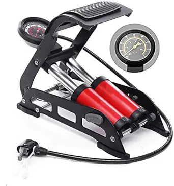 Belloxi? Double Cylinder Portable Foot Pump Air Tyre Inflator with Pressure Gauge for Car Tyres, Bicycle Tyres Bike Tyres,Motorcycle Tyres,Foot Pump,Portable Air Pump