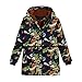 Produktbild TianWlio Jacken Parka Mäntel Herbst Winter Warme Jacken Strickjacken Damen Winter Warm Outwear Blumendruck Mit Kapuze Taschen Vintage Übergröße Mäntel Grün XXXL