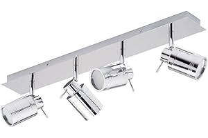 LITECRAFT Spotlight Bar Bathroom IP44 Rated Adjustable 4 Light - (Polished Chrome)
