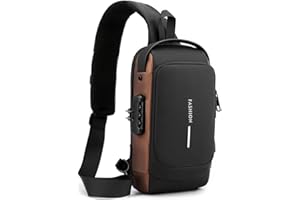 MOANATURA Bolso Bandolera Hombre con USB y Bloqueo de Contraseña – Antirrobo, Estilo Moderno – Bolso Cruzado de Pecho para Moto, Viajes o Ciudad – 4 Colores