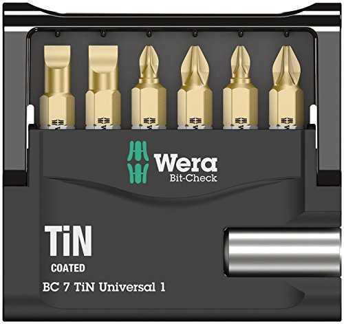Wera Bit-Sortiment, Bit-Check 7 TiN PZ Universal 1 SB, 7-teilig, 05073538001 - 2