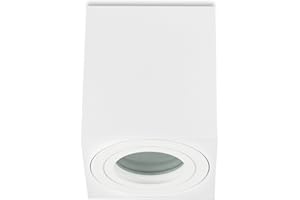 Sweet Led Foco empotrable para baño, IP44, aluminio, GU10, 95 mm, para cuarto de baño, zona húmeda, 230 V, color blanco mate, cuadrado