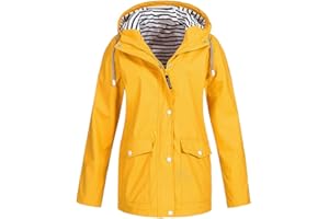 Minetom Giacca Da Pioggia Da Donna Impermeabile Leggera Cappuccio Lungo All'Aperto Giacca A Vento Impermeabile Zip Corsa Campeggio Viaggi Antipioggia Giacca