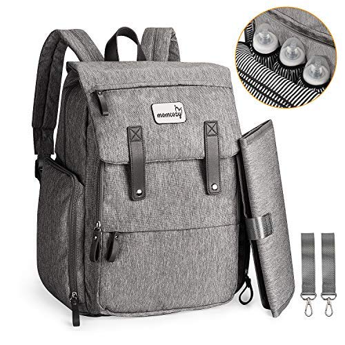 Preisvergleich Produktbild Momcozy Wickelrucksack Wickeltasche, Wasserdichter Multifunktions-Großraum-Reiserucksack mit Kinderwagengurten und Isoliertaschen zur Aufbewahrung von Flaschen