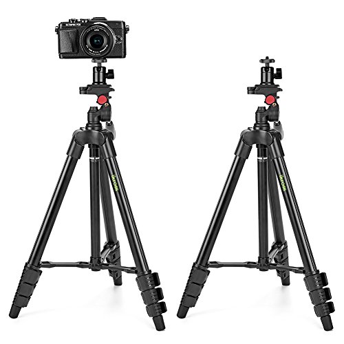 Trípode Completo para Viaje, iKross Trípode Ligero con Panoramica y Soporte Adaptadores para Tablet, Teléfono Móvil Smartphone, iPhone, GoPro Camera Acción, DSLR / EVIL Camera Réflex Digital, Canon, Nikon, Sony