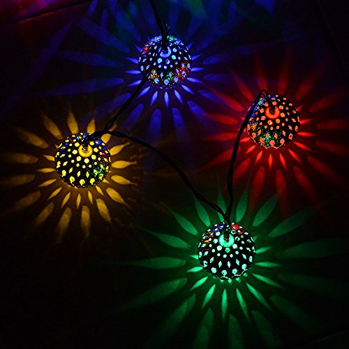 Solar Lichterkette ,Kondisco 20er LED 5 Meter Solar Lichterkette Wasserfest Garten Außen Weihnachten Dekoration für Garten, Terrasse,Geburtstag, Haus, Party, Weihnachtsbaum, Weihnachten Party (mehrfarbig) - 2