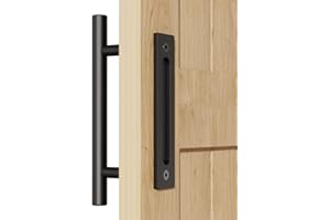 WOLFBIRD 24cm Matériel de poignée de porte de grange coulissant, avec poignée de doigt de chasse d'eau, poignée et kit de poignée de porte de grange de chasse d'eau pour armoire de porte de garage