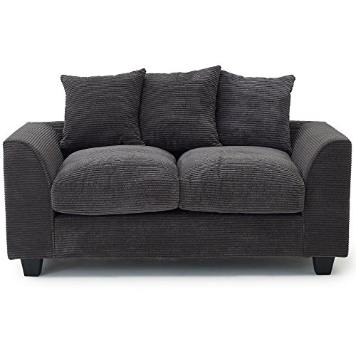 Laura James Bergen 3 + 2 Seater Sofa Set Grey Fabric Cord Settee