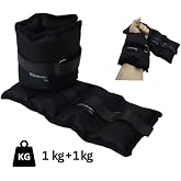 El-ayak Bilek Ağırlığı 1 Kg 1 Kg (2 ADET) (TOPLAM 2 KG) Siyah Kum Torbası Ayarlanabilir Cırt