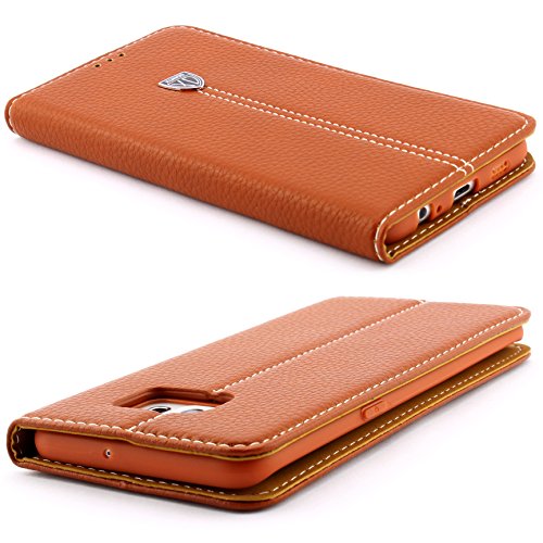 [ J7 (Version 2016) ] Handy Schutz Tasche Noble Series Cover für Samsung Galaxy [ J7 (Version 2016) ] edle Book Style Hülle mit Aufstellfunktion und Kartenfach ScorpioCover braun - 2