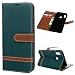 Produktbild Edauto Hülle für Huawei P Smart 2019 / Honor 10 Lite Leder Handyhülle Flip Case Tasche Wallet PU Schutzhülle Bookstyle Ständer Kartensätze Magnetisch Handytasche Cowboy Dunkelgrün
