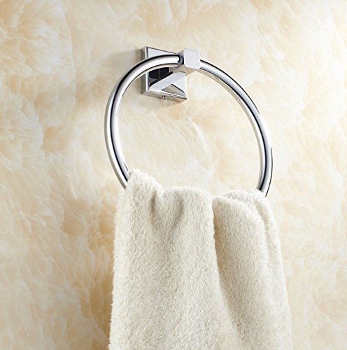 Aothpher Wand befestigter Handtuchring in der Küche Badezimmer Chrom-Edelstahl-Handtuchhalter - 3