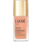 LAKMÉ Powerplay Priming Liquid Foundation, Natural, Flawless Finish, Medium To Full Coverage, Built in Primer, Long Lasting, SPF 20, Cool ivory, 25ml