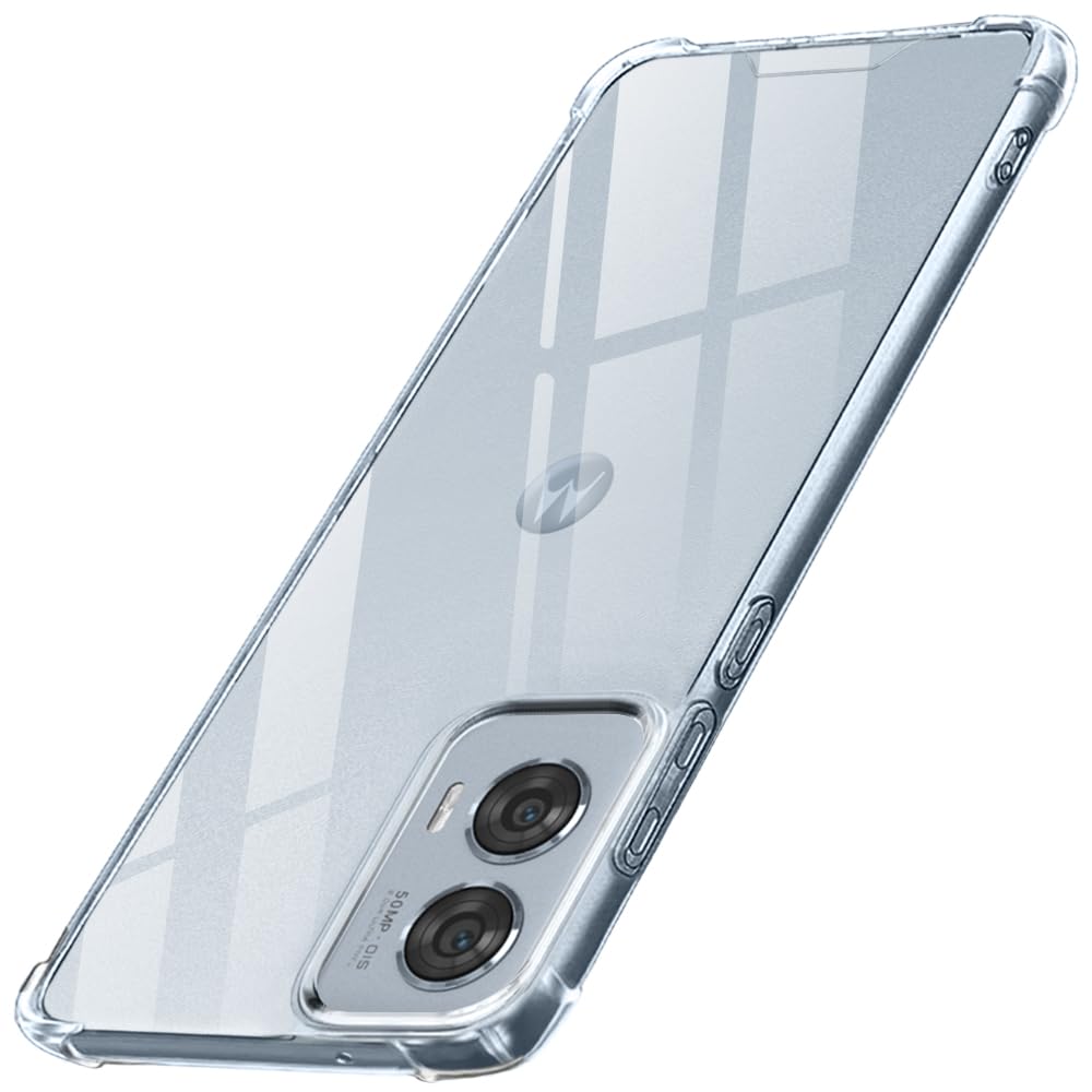 TheGiftKart Crystal Clear Back Cover Case for Motorola Edge 50 Fusion 5G | 360 Degree Protection | Shock Proof Design | Transparent Back Cover for Moto Edge 50 Fusion 5G (PC & TPU, Transparent Bumper)
