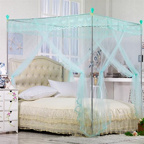 DexterityKing mosquito net Three-door mosquito nets Stainless steel palace mosquito net stand Princess princess net, green, 1.8x2m22mm bracket