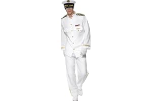 SMIFFYS Smiffy's Traje de Marinero Blanco Adulto Deluxe de capitán