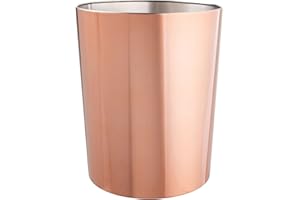 mDesign runder Mülleimer – kompakter Abfalleimer für Bad, Küche und Büro mit ausreichend Platz für den Müll – Papierkorb aus Metall – roségold