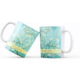 giftmoda Van Gogh Badem &Ccedil;i&ccedil;eği Tasarımlı Kupa Bardak