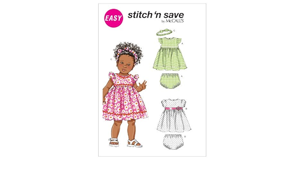 Mccall S Stitch N Save Pattern 6535 Easy Infants Lined Dresses Panties And Headband Size S Xl By Mccall Patterns Amazon Co Uk Kitchen Home