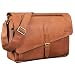 Produktbild STILORD 'Merlin' Vintage Leder Umhängetasche Damen Herren klassische Aktentasche für Arbeit Büro große Unitasche mit 15.6 Zoll Laptopfach echtes Leder, Farbe:sattel - braun