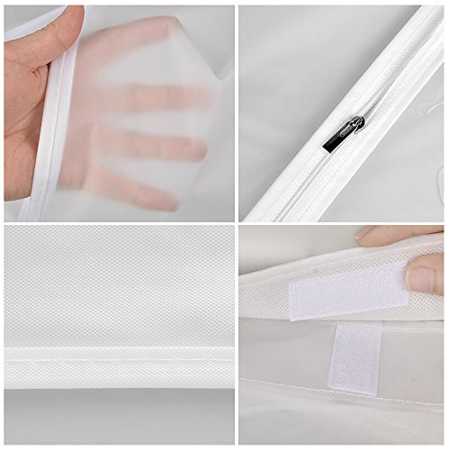 Kleiderschutzhülle Transparent Set mit 2 Staubschutz Anzug Mantel mit Reißverschluss Kleidung Lagerung Hängetasche (30*60*108cm) - 4