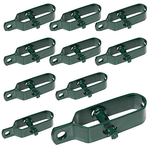 Yahee 10 X Drahtspanner 100mm grün verchromt Maschendraht Zaunzubehör Zaunspanner