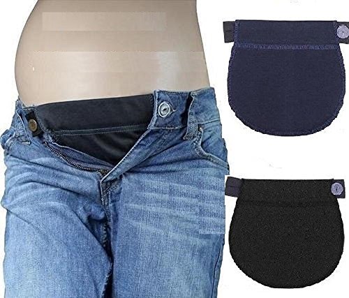 PACK OF 2 PREGNANCY MATERNITY ADJUSTABLE WAIST BELLY BELT FOR JEANS TROUSERS BAND EXTENDER FOR CLOTHING