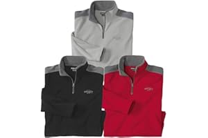 ATLAS FOR MEN - 3er-Pack Microfleece-Pullover - Verfügbar in großen Größen von M bis 5XL
