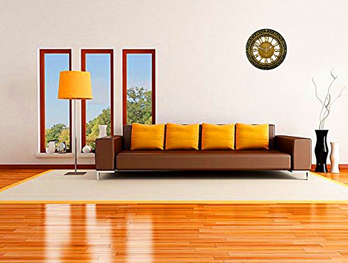 Foxtop 12 Zoll Antike Vintage Retro Wanduhr ohne Ticken, Silent Nicht-tickende Wanduhr Uhr w Frontglas-Abdeckung für Wohnzimmer Küche Schlafzimmer Dekoration, Gold - 8