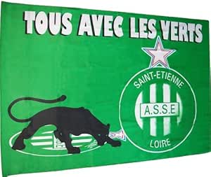 RARE 1977 Grand drapeau palmarès ASSE ST ETIENNE avec