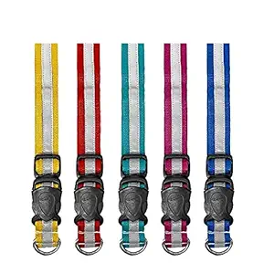 PSK pet mart a Little Reflective Collars (Mixed Colours) - Pack of 5, Dogs, Nylon,