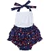 TiaoBug Baby Girls Floral Cherry Ruffles Romper Bodysuit Summer Dress with Headband Navy Blue Cherry 6 Months