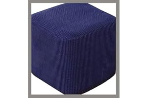 uyeoco Stretch Ottoman Slipcover Cover Square/Round Footstool Facai Foot Stool Covers, Thicked Cover for Pouffe, Decorative Washable Sofa Foot Rest Cover (Color : H, Size : 40x40cm)
