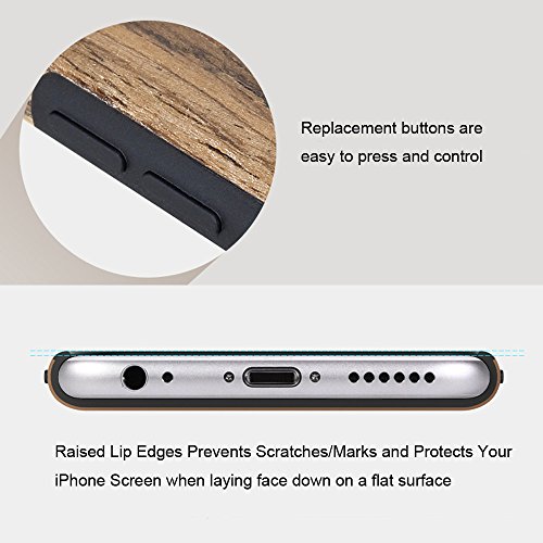 iPhone 6 Case, Phone 6s Case, TabPow [Wooden][Shockproof][Drop Protection][Heavy Duty] Dual Layer Slim Hybrid Wood Case Cover For iPhone 6 / iPhone 6S (4.7 Inch), Rosewood