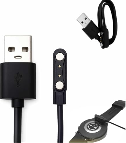 Caricatore Magnetico Universale 2 Pin 4mm Per Smartwatch E Fitness Tracker – Cavo 0.6m, Due Pezzi, ABS/PVC, Ricarica Rapida E Sicura