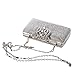 Produktbild Adoraland Strasssteine Clutch in Silber Diamante Damen Abendtasche Klatsch mit Abnehmbarer Kette für Hochzeit und Party