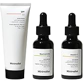 Minimalist Essential Bundle: 10% Niacinamide Serum with Zinc (30ml) for Oil Control & Acne + 10% Vitamin C Serum (30ml) for D