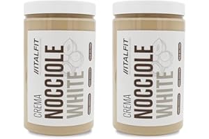 ITALFIT PIU' GUSTO, ZERO ZUCCHERI Crema Proteica Senza Zuccheri Aggiunti | Crema Spalmabile alle Nocciole White | Senza Conservanti e Coloranti | Senza Glutine e Olio di Palma | Prodotto Artigianale | Origine Sicilia