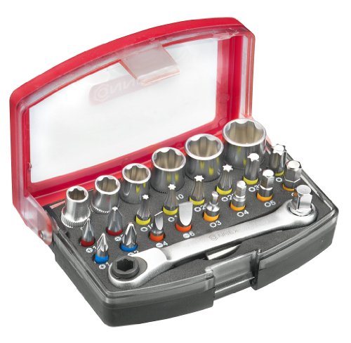 Connex COXB973925 Bit und Steckschlüsselsatz mit Ratsche, 25-teilig